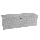 48 Inch Truck Box Heavy Duty Silver Aluminum Stripes Plated Long Tool Box Waterproof with Lock and Key 48"×15.2"×15.2" - Fab Heavy Parts