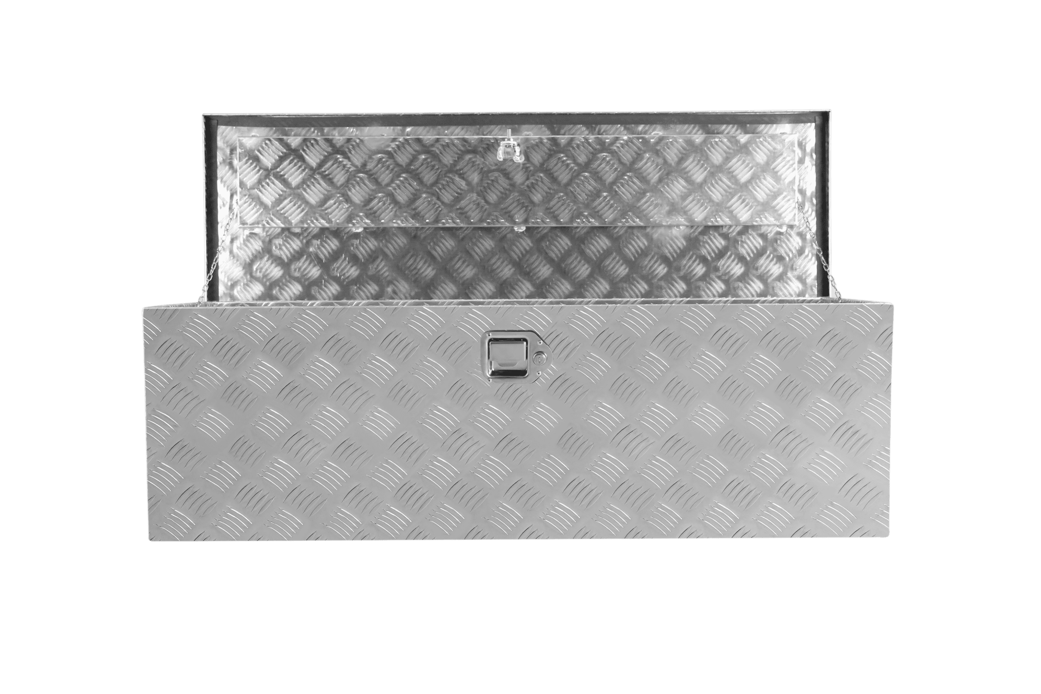 48 Inch Truck Box Heavy Duty Silver Aluminum Stripes Plated Long Tool Box Waterproof with Lock and Key 48