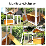 48" Large Wooden Chicken Coop with Nest Box Waterproof PVC Board - Yellow Brown - Fab Heavy Parts