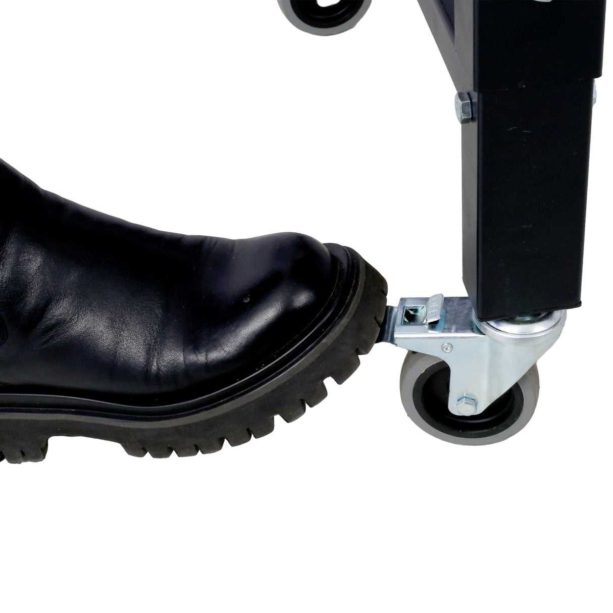 48' Wide Rolling Workbench Adjustable Height Metal with Rubber Wood Top - Fab Heavy Parts