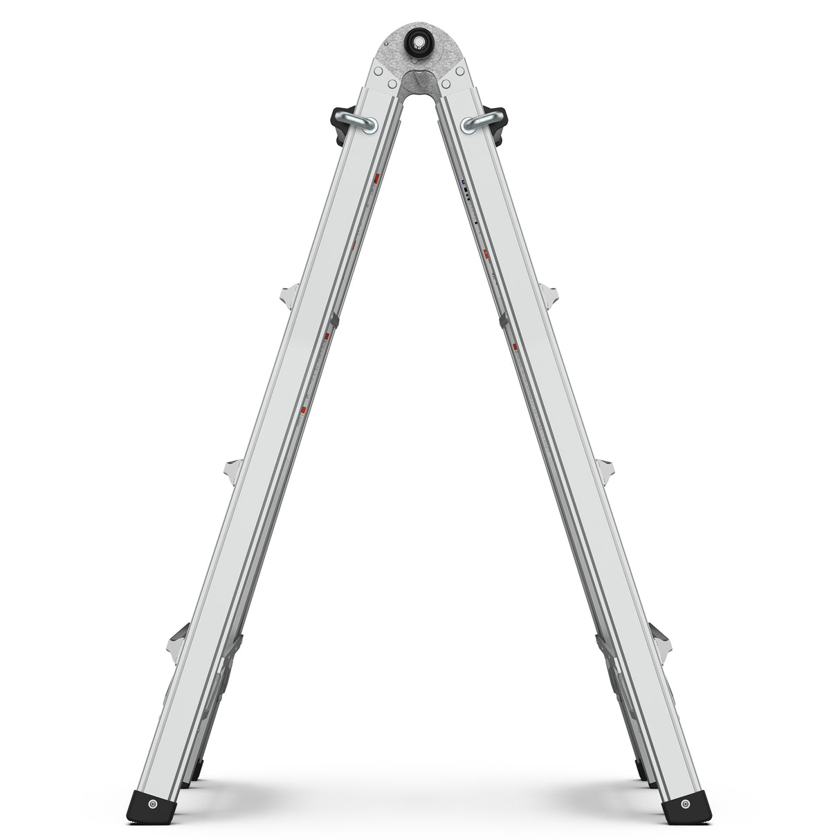 17ft Multi-Position Foldable Aluminum Ladder A-Frame and Straight Ladder ANSI 250lbs--Grey
