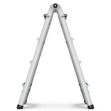 17ft Multi-Position Foldable Aluminum Ladder A-Frame and Straight Ladder ANSI 250lbs--Grey