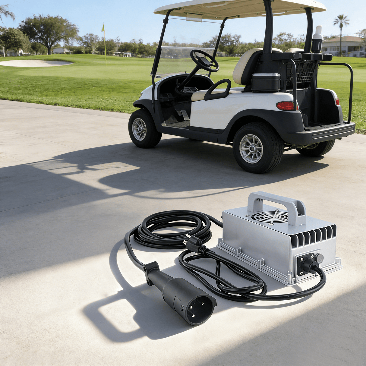 48V 18A Golf Cart Battery Charger with 3 - Pin Round Plug for Lead - Acid Batteries Fits for Club Car - Fab Heavy Parts