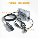 48V 18A Golf Cart Battery Charger with 3 - Pin Round Plug for Lead - Acid Batteries Fits for Club Car - Fab Heavy Parts