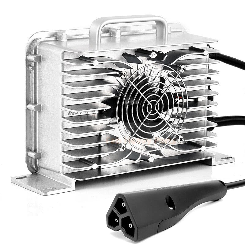 48V(58.4V) 15A Lithium Battery Charger 3 Pin Triangle Fits for EZGO RXV TXT Golf Cart - Fab Heavy Parts