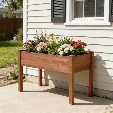 48x24x30 inch Raised Garden Bed with Legs Elevated Wooden Planter Box - Fab Heavy Parts