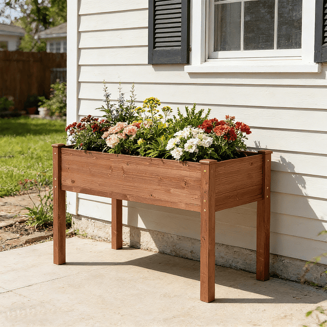48x24x30 inch Raised Garden Bed with Legs Elevated Wooden Planter Box - Fab Heavy Parts