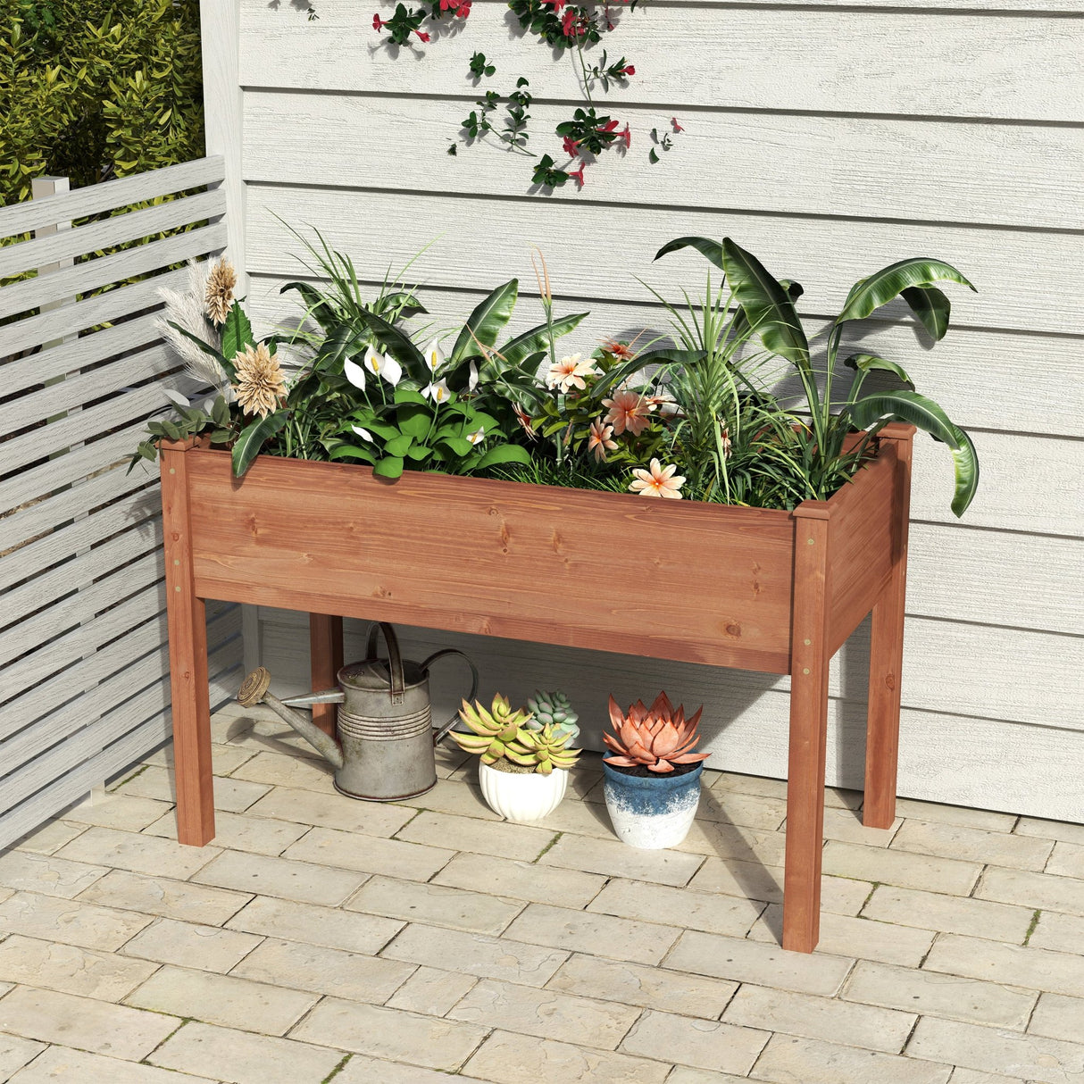 48x24x30 inch Raised Garden Bed with Legs Elevated Wooden Planter Box - Fab Heavy Parts