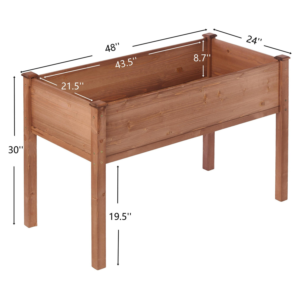 48x24x30 inch Raised Garden Bed with Legs Elevated Wooden Planter Box - Fab Heavy Parts
