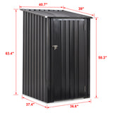 3 x 3 FT Outdoor Storage Shed with Single Lockable Door Metal Steel--Dark Gray