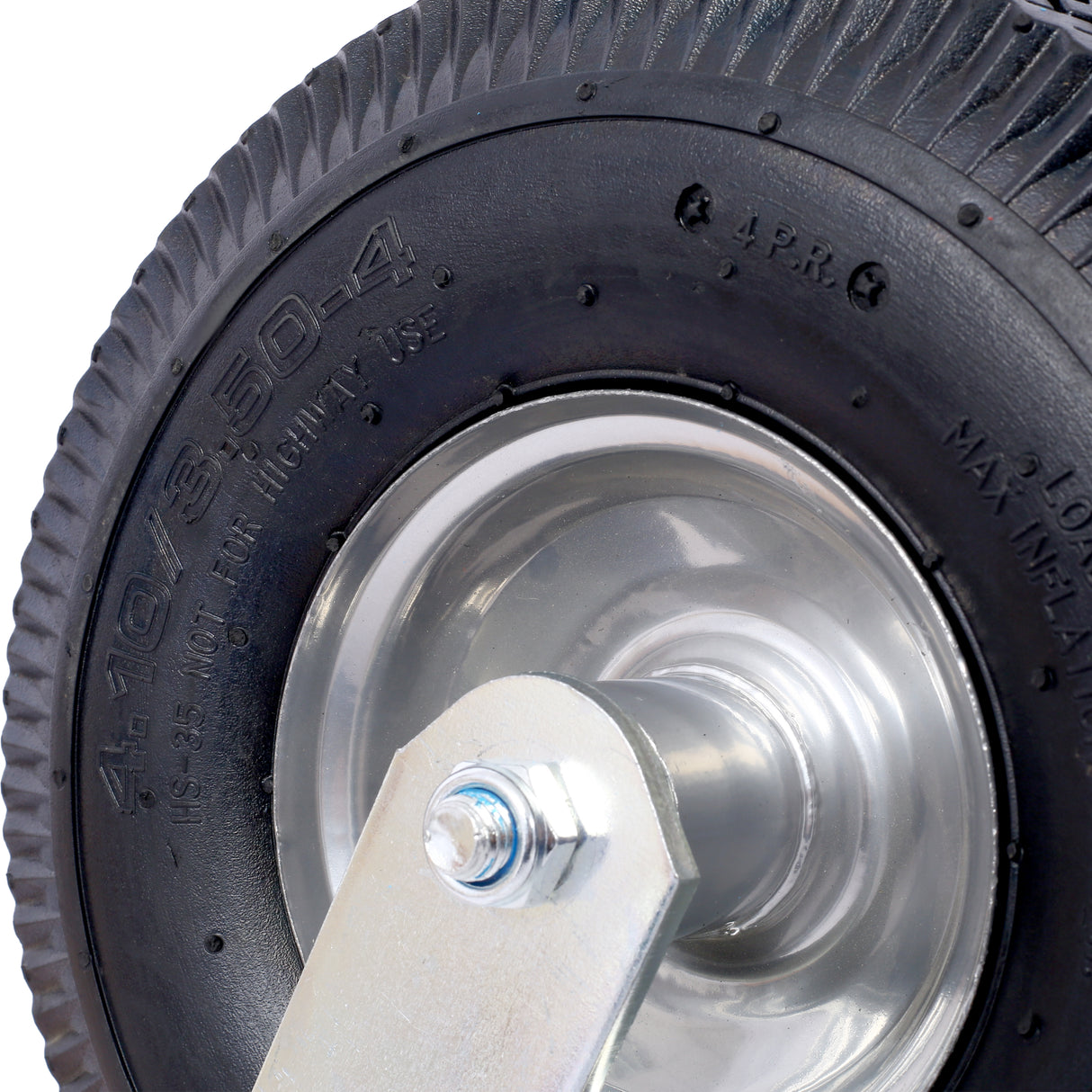 10IN Pneumatic Tire(2PCS Swivel) Caster Wheel Swivel Plate Steel Hub with Ball Bearings 5/8-Inch Bore Centered Axle Black