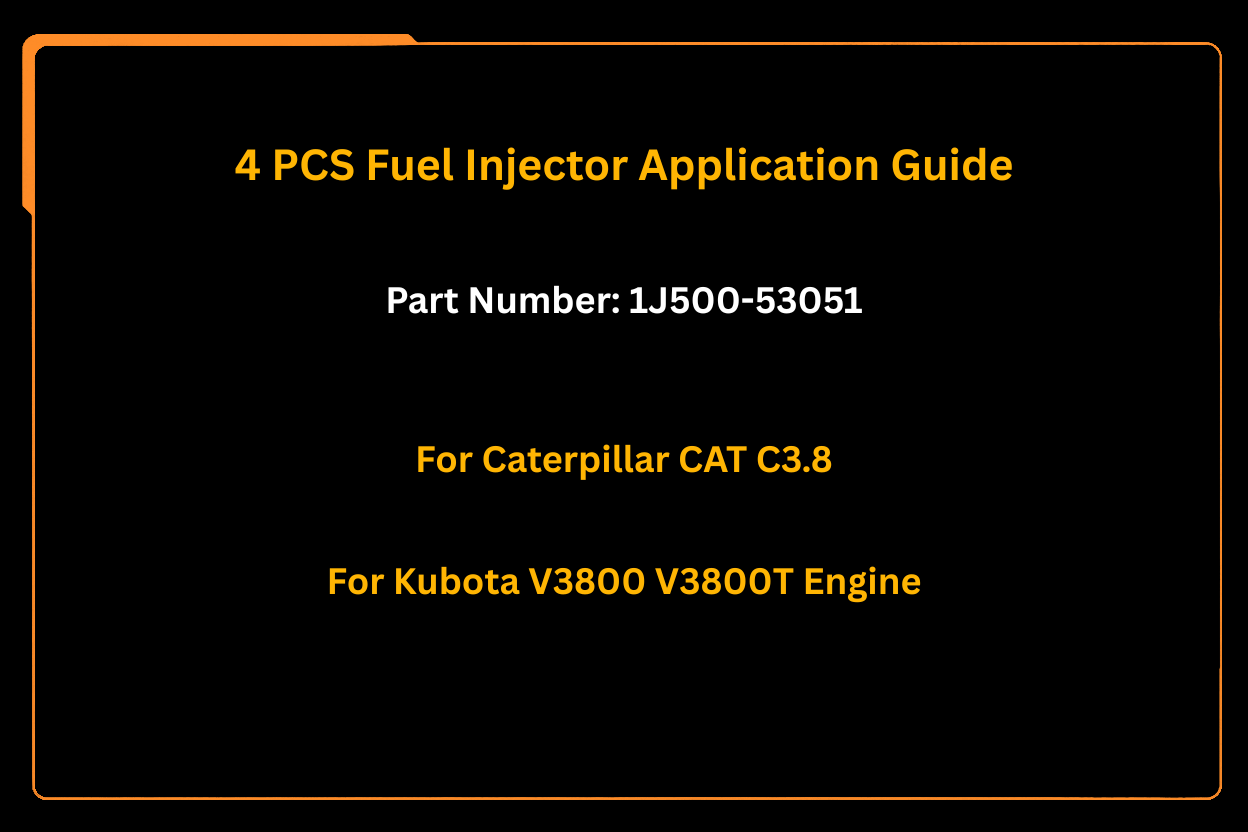 4 Stück Einspritzdüse 1J500-53051, passend für Caterpillar CAT C3.8 Kubota V3800 V3800T Motor