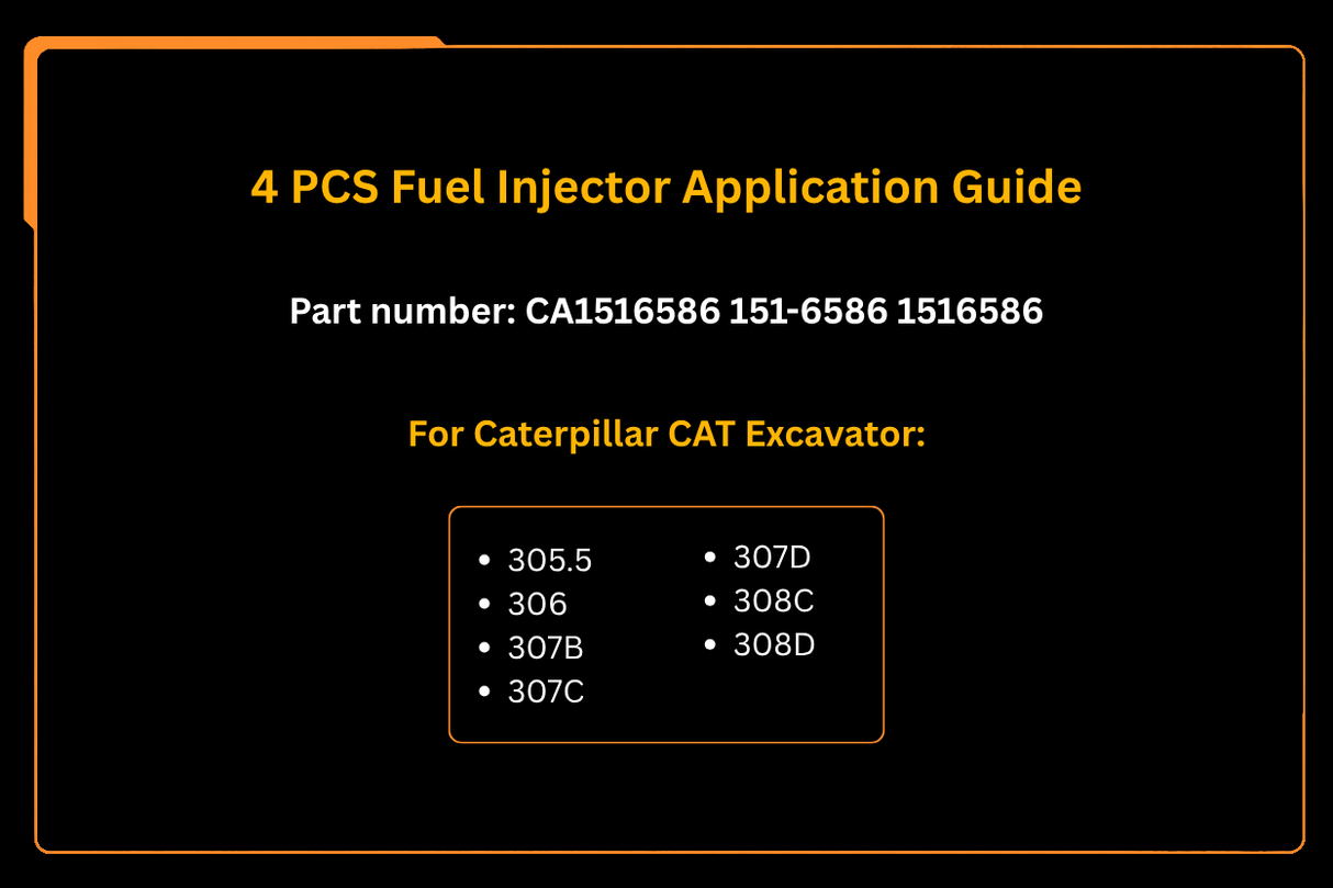 4 PCS Fuel Injector 151-6586 1516586 Fits for Caterpillar CAT Excavator 305.5 306 307B 307C 307D 308C 308D