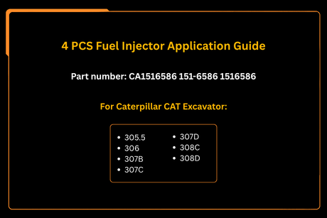 Injecteur de carburant 151-6586 1516586, 4 pièces, adapté à la pelle Caterpillar CAT 305.5 306 307B 307C 307D 308C 308D