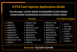Injecteur de carburant 4 pièces 1C010-53900 1C010-53001 pour moteur Kubota V3300 V3600 SQ-33 SQ-3330 SQ-3350