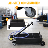 25 Gallon Low Profile Oil Drain Pan with Electric Pump--Black