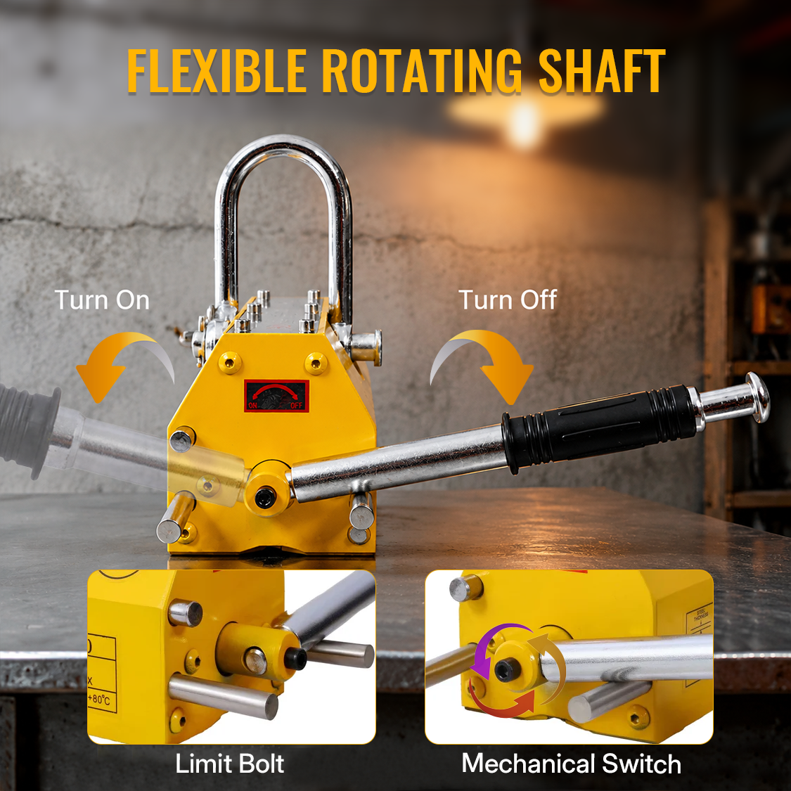 Permanent Magnetic Lifting with Release 2200lbs/1000kg Heavy Duty Magnet 2.5 Safety Factor Neodymium & Steel