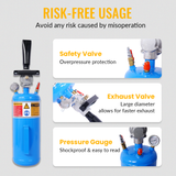 1.8Gal/7L Air Tire Bead Seater Blaster 120 PSI Handheld Bead Bazooka Portable Inflator Tool 85-116 PSI Operating Pressure