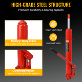 8 Ton Hydraulic Long Ram Jack with Single Piston Pump and Clevis Base--Red