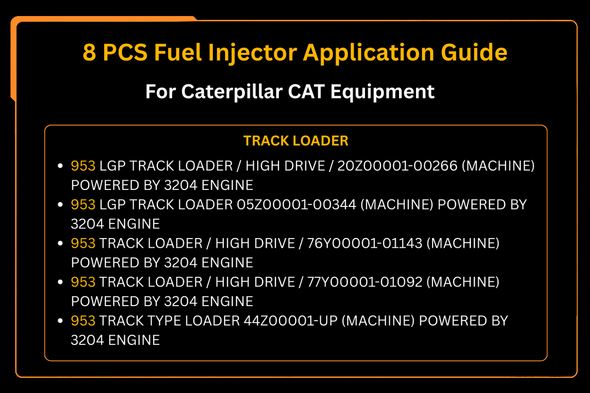 8 STK drivstoffinjektor 1W5829 1W-5829 Passer til Caterpillar CAT 215 225 227 943 953 613B 613C Motor 3208 3204 3304
