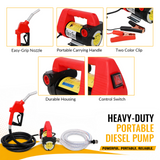 12V DC Portable Self-Priming Diesel Transfer Pump Electric Fuel Extractor with Auto Shut-off Nozzle & Hose Suitable for Diesel Kerosene Machinery Transformer Oil