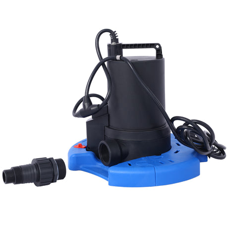 1/3 HP Automatic Swimming Pool Cover Pump 120 V Submersible with 3/4 Check Valve Adapter 2500 GPH Water Removal