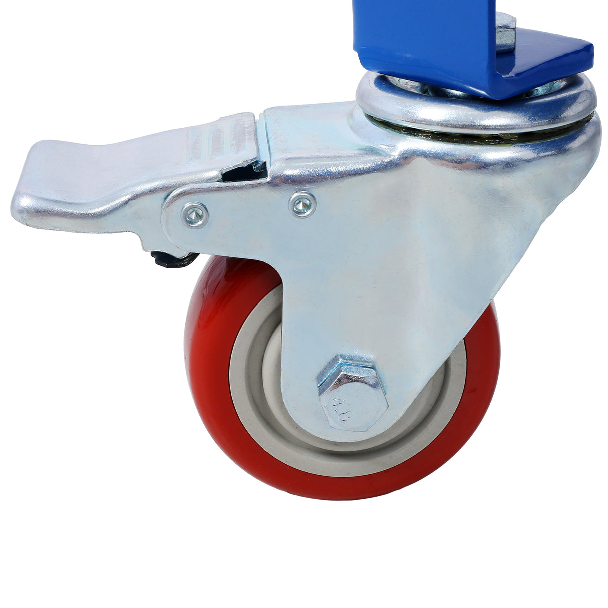 Banco de trabajo de soldadura con ruedas 36"incógnita18" Portátil de acero con capacidad de 1200 lb, ruedas bloqueables con freno, ranuras para herramientas, orificios para accesorios de 5/8 de pulgada, bandeja azul