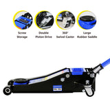 6600 Lbs Hydraulic Low Profile and Steel Racing Floor Jack with Dual Piston Quick Lift Pump Blue Lifting Range 3.3"-18.5"