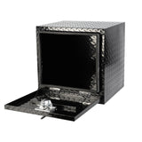 Heavy Duty Aluminum Diamond Plate Tool Underbody Box Waterproof with T-Handle Lock and Keys 17.9"×17.1"×17.9"