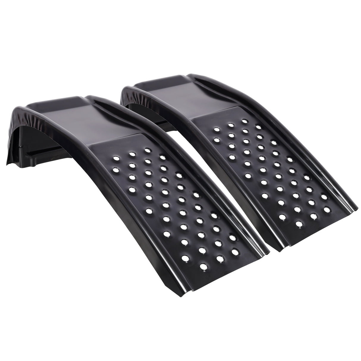 Heavy Duty Solid Steel Car Ramp 8000 LBS Capacity Auto Service Ramp Pack of 2 Vehicle Ramps for Truck, SUV, Car Maintenance & Oil Change--Black