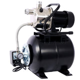 1.6HP Shallow Well Pump with Pressure Tank Garden Water Pump Irrigation Pump Automatic Stainless Steel Head