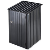 3 x 3 FT Outdoor Storage Shed with Single Lockable Door Metal Steel--Dark Gray