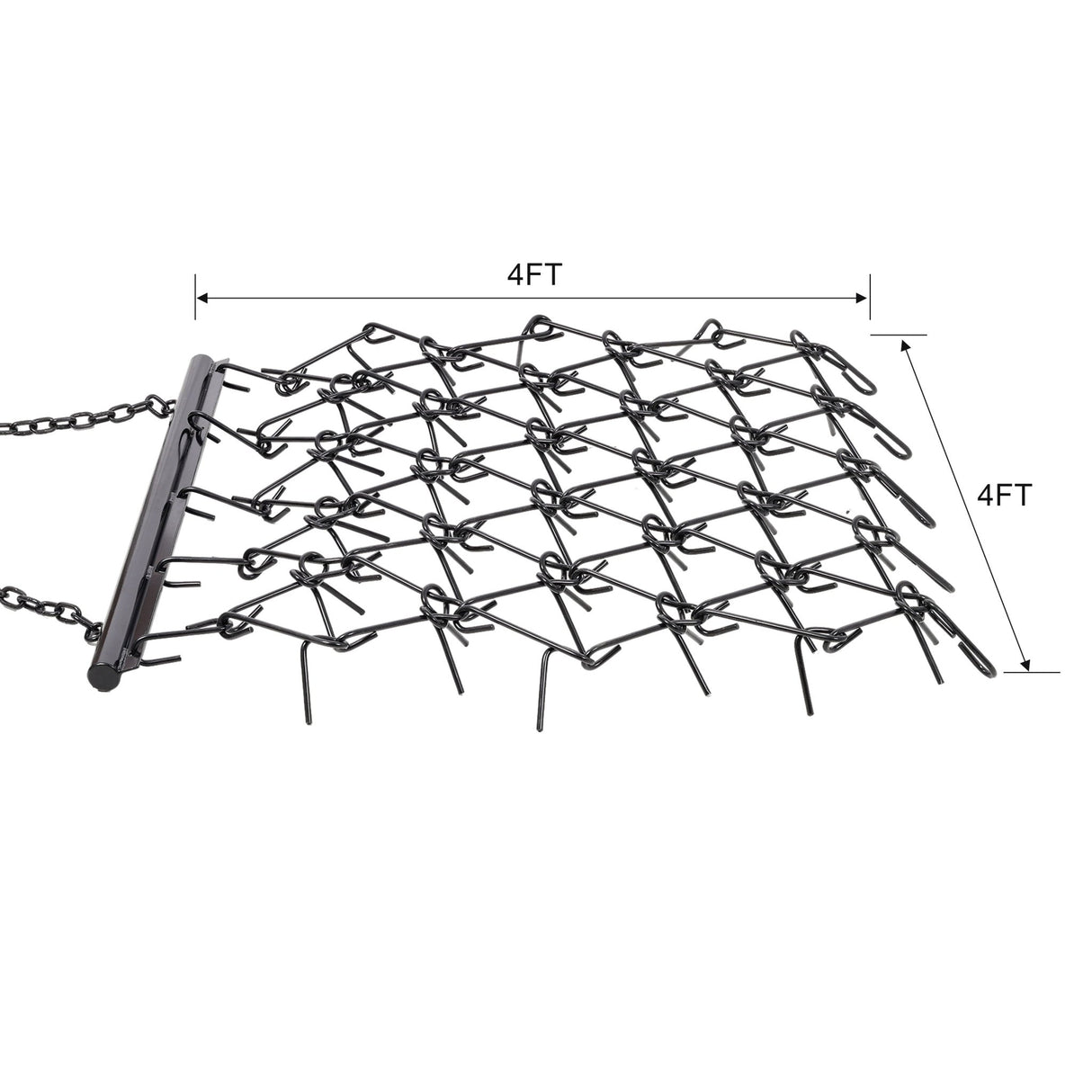 4FT Heavy-Duty Steel Drag Harrow Field Leveling Chain Rake for ATV UTV Compact Utility Tractor - Fab Heavy Parts