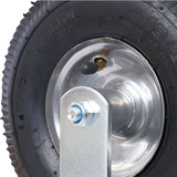 4PCS 10IN Pneumatic Tire(2PCS Swivel +2PCS Rigid) Caster Wheel Swivel Plate Steel Hub with Ball Bearings 5/8 - Inch Bore Centered Axle Black - Fab Heavy Parts