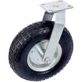 4PCS 12IN Pneumatic Pire(2PCS Swivel +2PCS Rigid) Caster Wheel Swivel Plate Steel Hub with Ball Bearings 5/8 - Inch Bore Centered Axle Black - Fab Heavy Parts