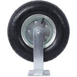 4PCS 12IN Pneumatic Pire(2PCS Swivel +2PCS Rigid) Caster Wheel Swivel Plate Steel Hub with Ball Bearings 5/8 - Inch Bore Centered Axle Black - Fab Heavy Parts