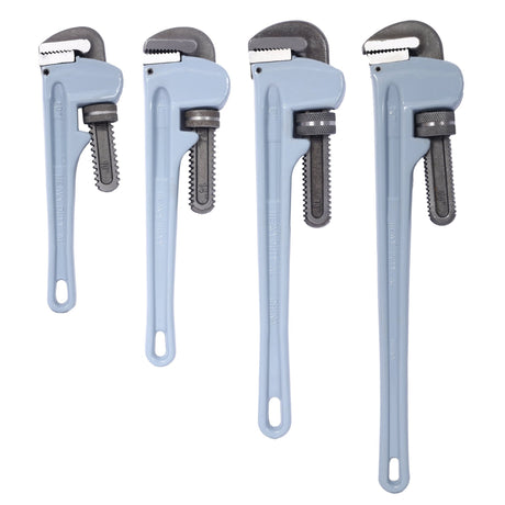 4PCS Aluminium Pipe Wrench Adjustable Jaw Plumbing Pipe Wrench (10" 14" 18" 24" inch) Pipe Wrench Set - Fab Heavy Parts
