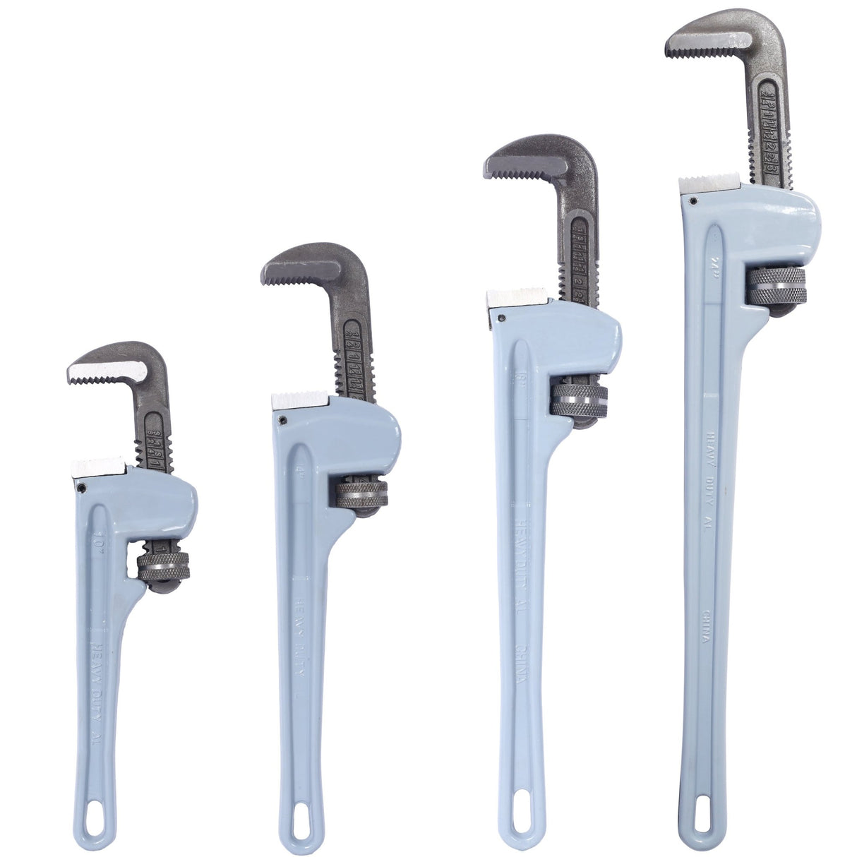 4PCS Aluminium Pipe Wrench Adjustable Jaw Plumbing Pipe Wrench (10" 14" 18" 24" inch) Pipe Wrench Set - Fab Heavy Parts