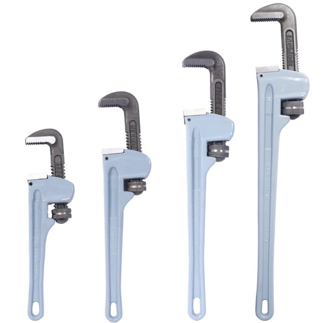 4PCS Aluminium Pipe Wrench Adjustable Jaw Plumbing Pipe Wrench (10" 14" 18" 24" inch) Pipe Wrench Set - Fab Heavy Parts