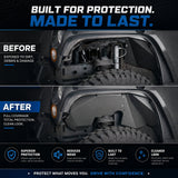 4PCS Black Front & Rear Inner Fender Liners Compatible with 2007-2018 Jeep Wrangler JK & JKU Unlimited (2/4 Doors) Steel Fenders Flares - Fab Heavy Parts