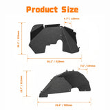 4PCS Black Front & Rear Inner Fender Liners Compatible with 2007-2018 Jeep Wrangler JK & JKU Unlimited (2/4 Doors) Steel Fenders Flares - Fab Heavy Parts