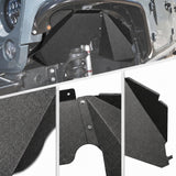 4PCS Black Front & Rear Inner Fender Liners Compatible with 2007-2018 Jeep Wrangler JK & JKU Unlimited (2/4 Doors) Steel Fenders Flares - Fab Heavy Parts