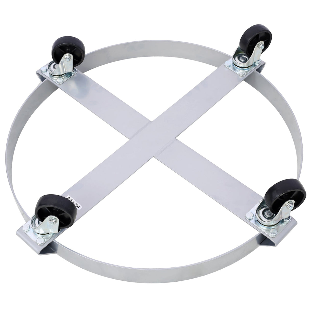 4Pcs Drum Dolly for 55 Gallon Barrel with 4 Swivel Caster Wheels Heavy Duty Steel Frame Cart with Brake - Fab Heavy Parts