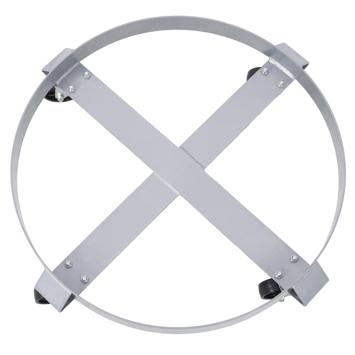 4Pcs Drum Dolly for 55 Gallon Barrel with 4 Swivel Caster Wheels Heavy Duty Steel Frame Cart with Brake - Fab Heavy Parts