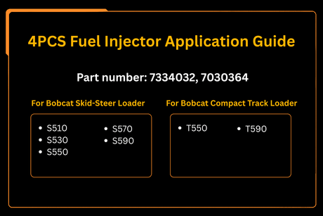 4PCS Fuel Injector 7334032 7030364 Aftermarket Replacement For Bobcat Loader S510 S530 S550 S570 S590 T550 T590 - Fab Heavy Parts