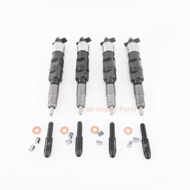4PCS Fuel Injector RE516540 RE507860 095050 - 5050 Fits for John Deere 4045 4.5L - Fab Heavy Parts