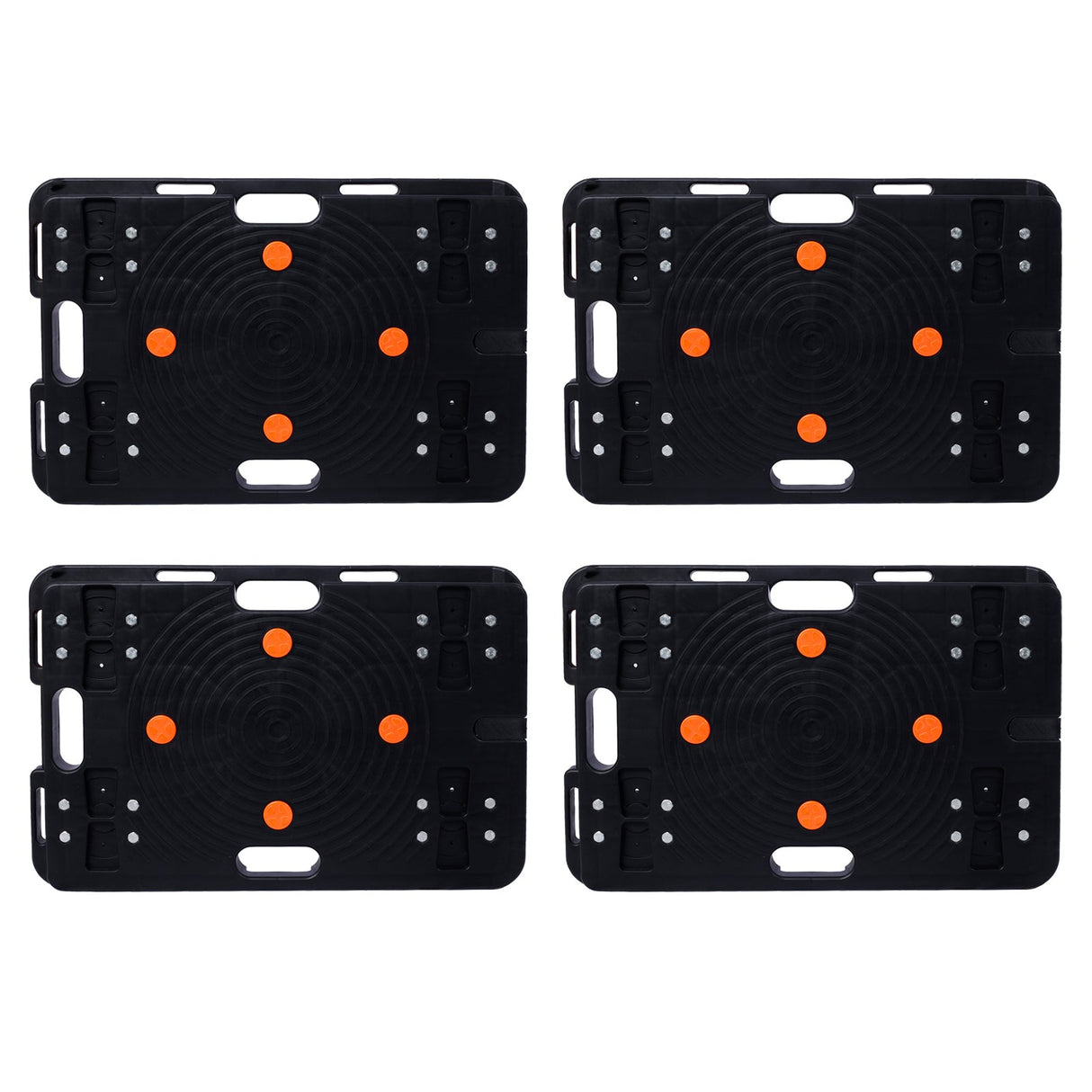 4Pcs Heavy Duty Interlocking Moving Dolly with 4 Wheels 23.6 x 15.7 Inch 330 Lbs Capacity Each Count - Fab Heavy Parts