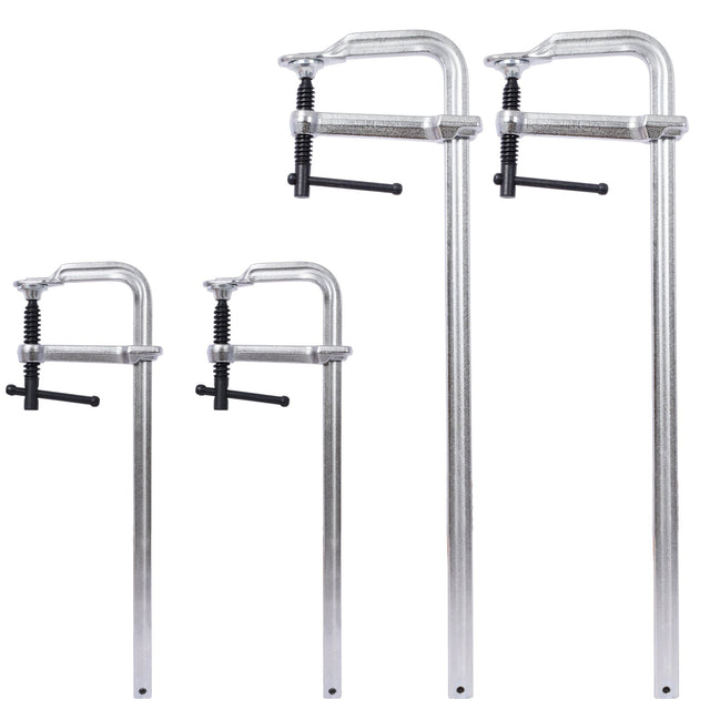 4Pcs Pack Bar Clamps Set Drop Forged Steel F Clamps 2 Pcs 12 inch x 3 inch+ 2Pcs 16 inch x 4 - 3/4" - Fab Heavy Parts