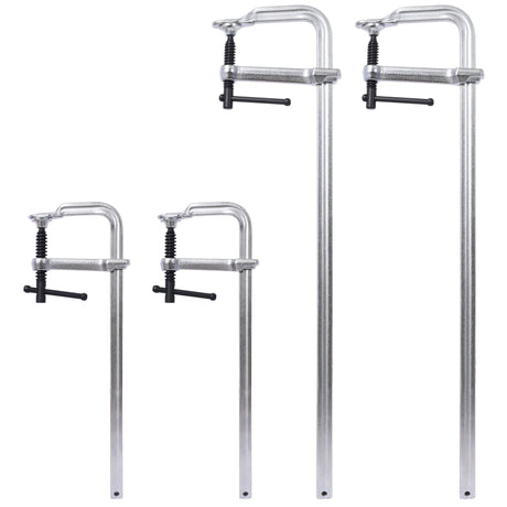 4Pcs Pack Bar Clamps Set Drop Forged Steel F Clamps 2Pcs 12 inch x 3 inch+ 2Pcs 24 inch x 4 - 3/4" - Fab Heavy Parts