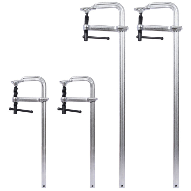4Pcs Pack Bar Clamps Set Drop Forged Steel F Clamps 2Pcs 12 inch x 3 inch+ 2Pcs 24 inch x 4 - 3/4" - Fab Heavy Parts
